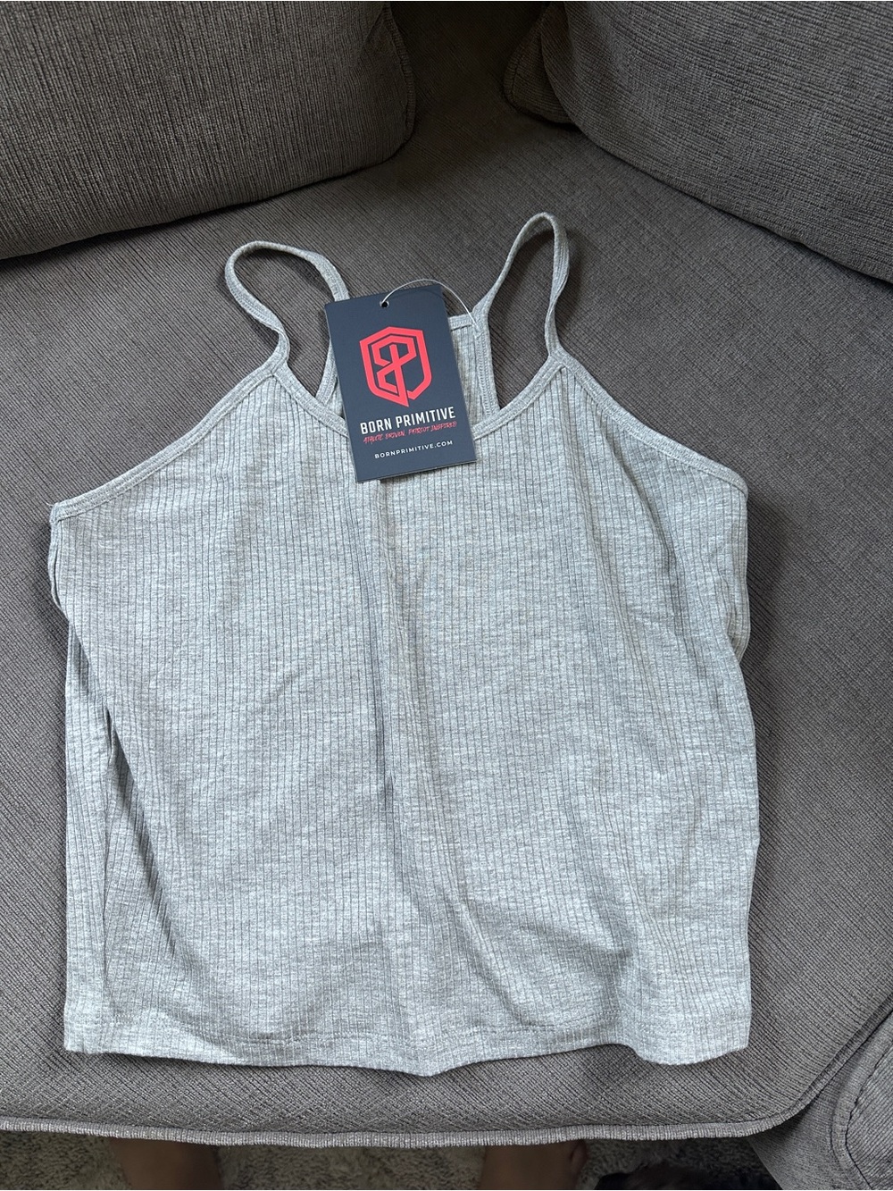 NWT Born Primative Keep It Easy Tank Heather Gray Size Small